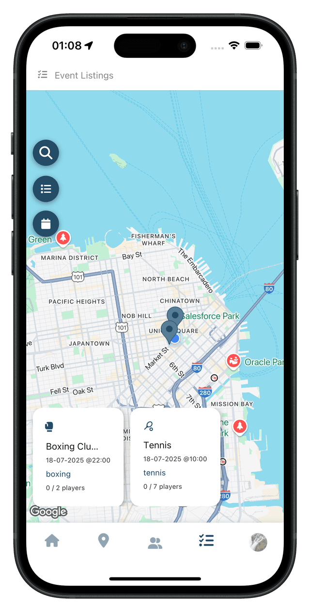 Crewters app screenshot showing sports statistics and performance tracking