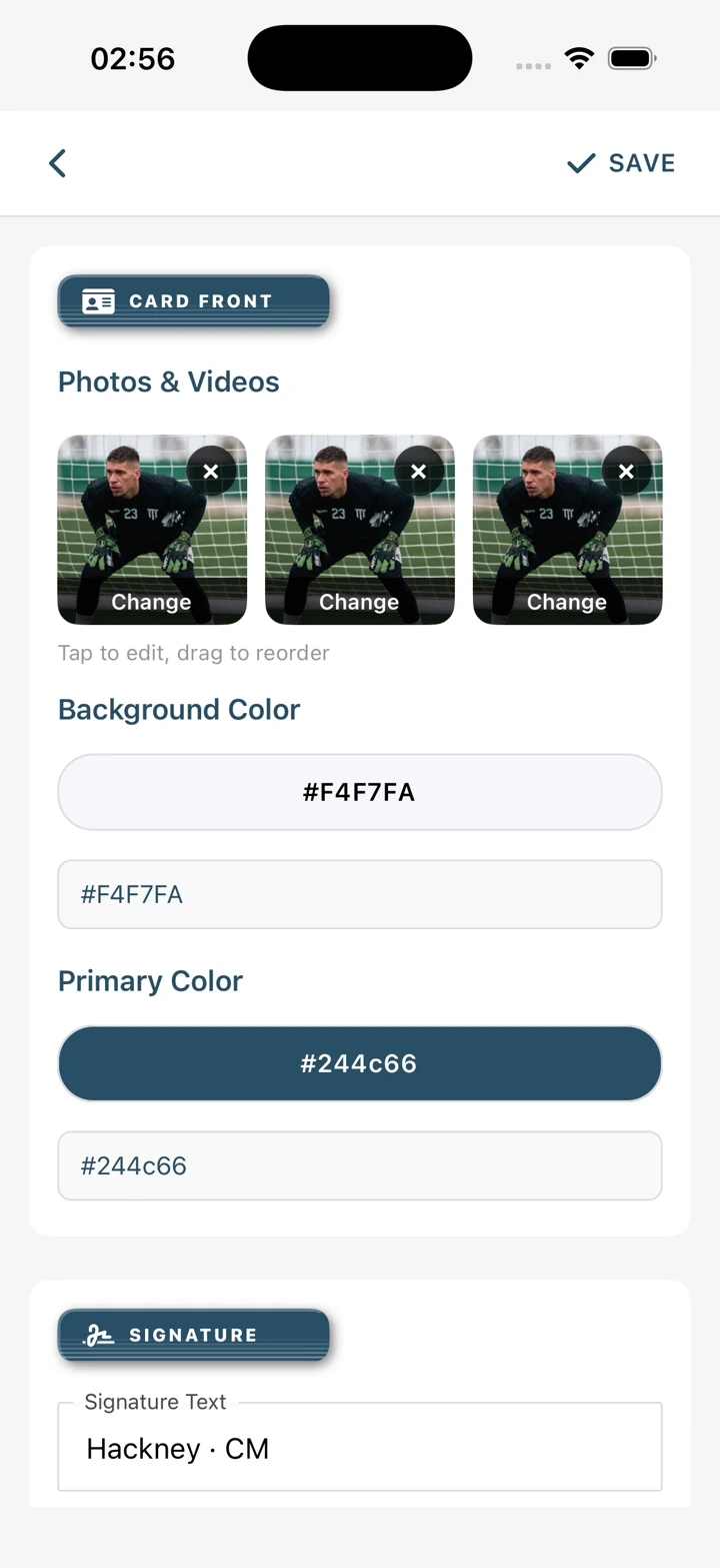 Swipe & Match Card